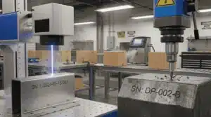 Laserove, mikrobodove a atramentove znaciace stroje v realnom industrialnom fabrickom prostredi.